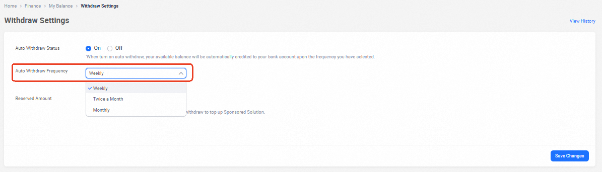 lazada auto withdraw frequency