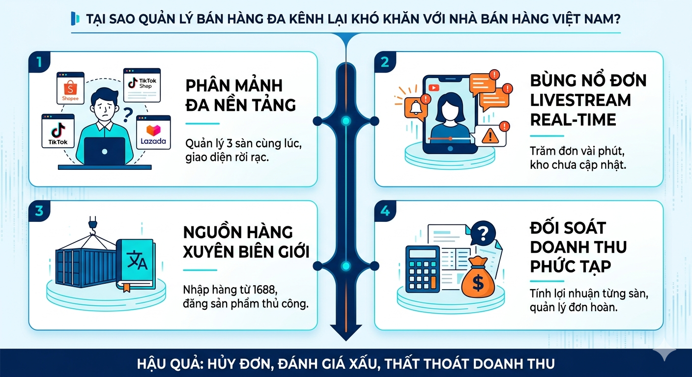 Gặp khó khi quản lý bán hàng đa kênh tại Việt Nam