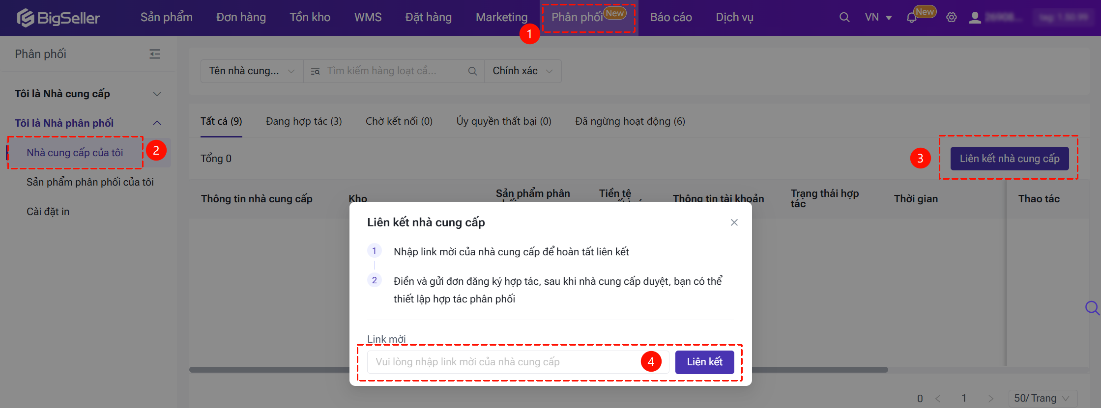 Nhà phân phối liên kết với supplier