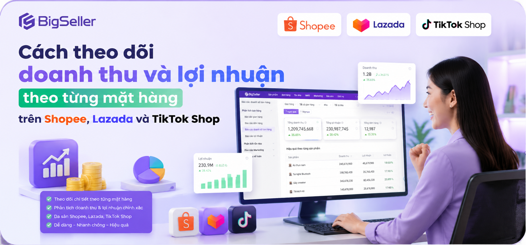 Cách theo dõi doanh thu và lợi nhuận