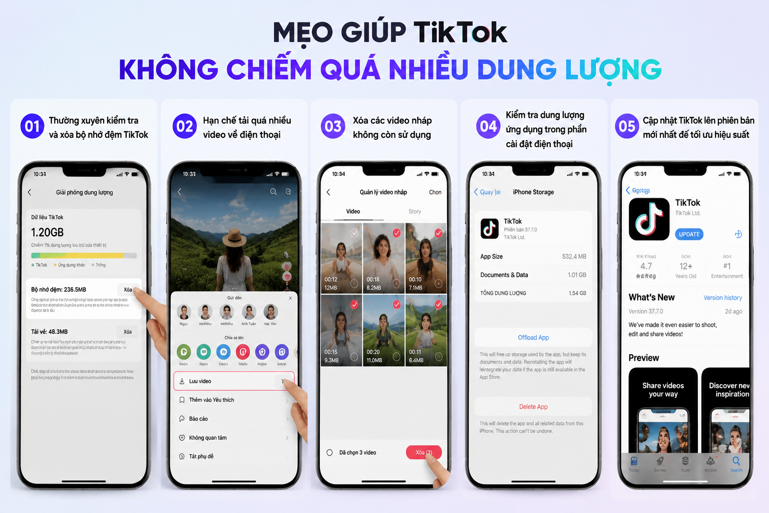 Mẹo giúp TikTok không chiếm quá nhiều dung lượng