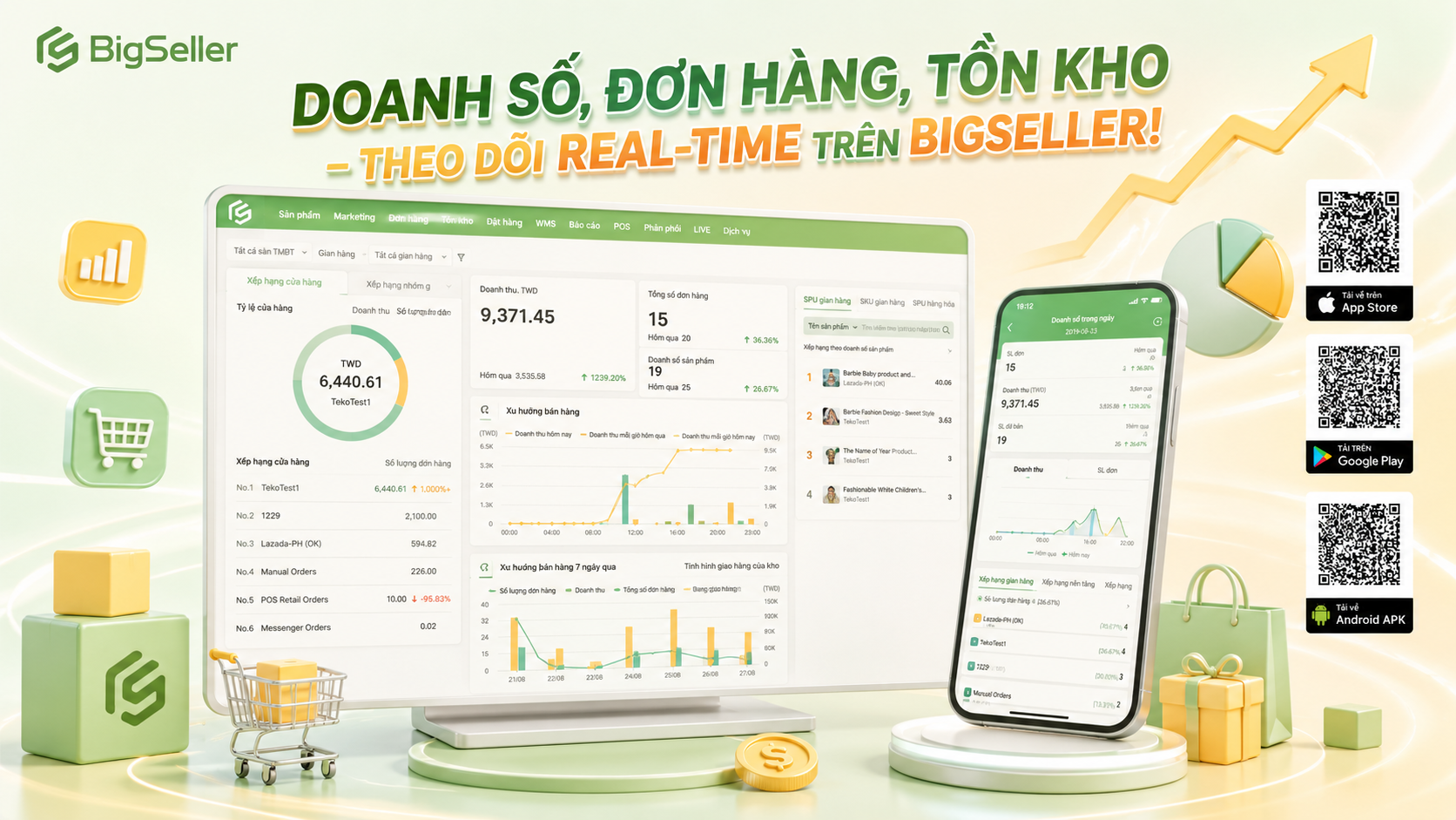 Theo dõi doanh thu mọi lúc mọi nơi